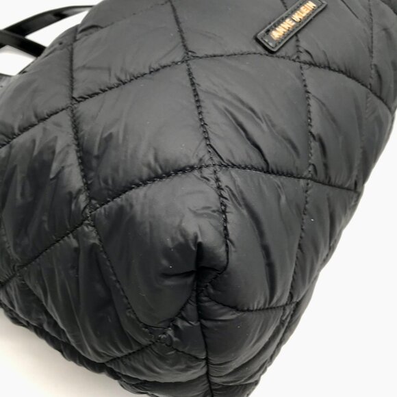 Anne Klein Black Nylon Quilted Puffed Tote Bag - Picture 7 of 11